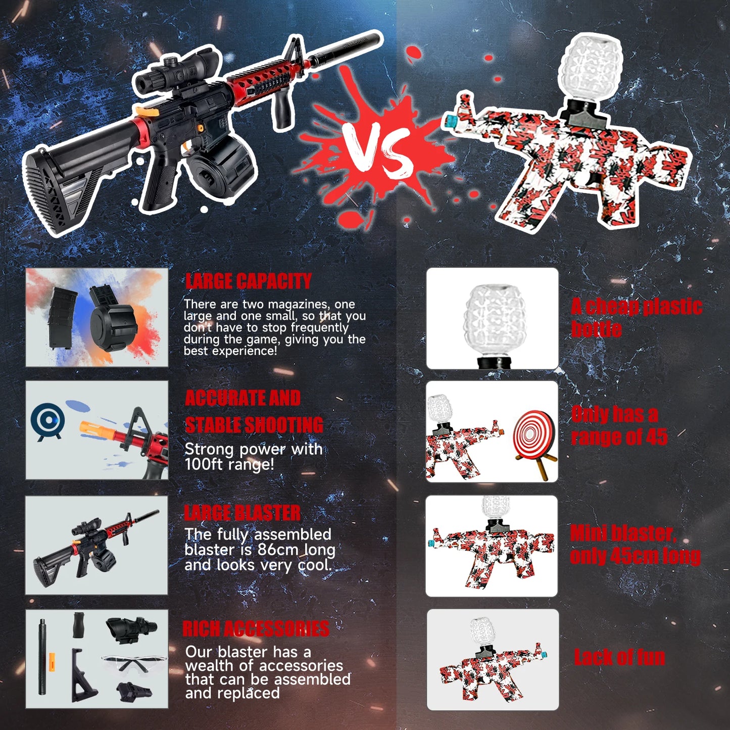 M416 Gun Toy Electric Gel Ball Blaster